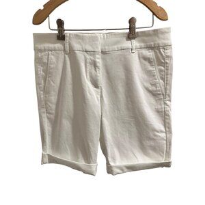 👗 2/$30 👗 Loft Outlet White Bermuda Roll Shorts 8P Petite Cotton Blend
